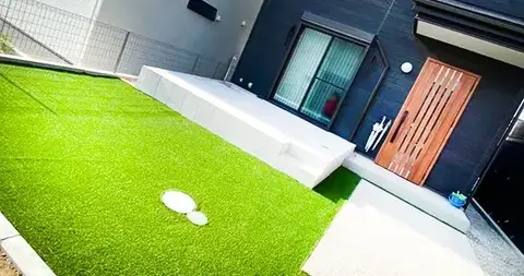 デッキ・テラス・芝・植栽・タイル・石張りの施工事例