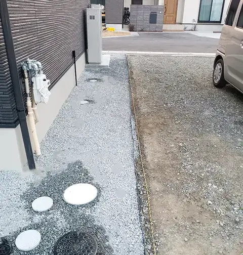 カーポート・門柱・門塀の施工事例（2枚目）