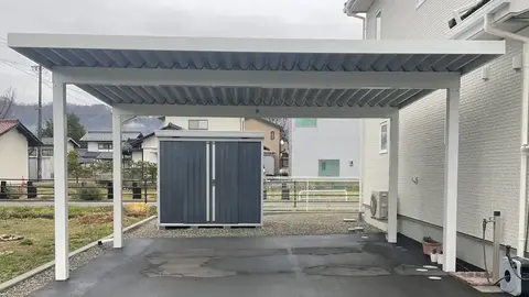 長野県のカーポート・アプローチの施工事例（2枚目）