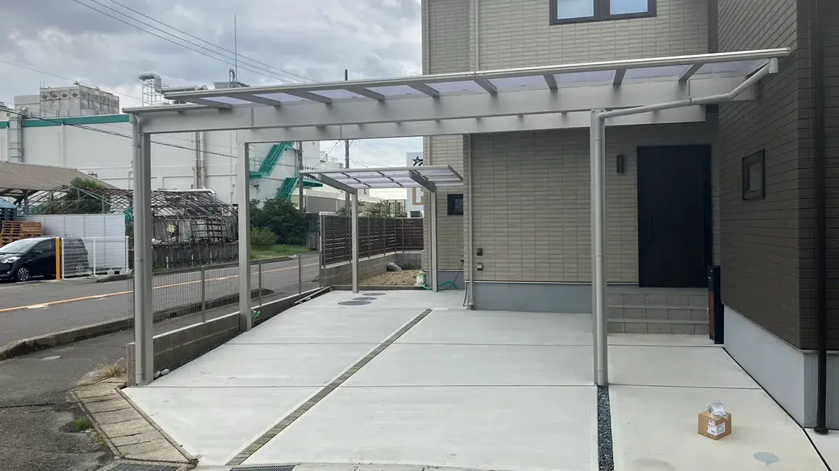 愛知県のカーポート・フェンスの施工事例(1枚目)