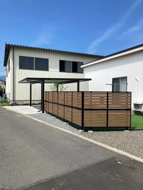 長野県のフェンス・芝・植栽・目隠しの施工事例